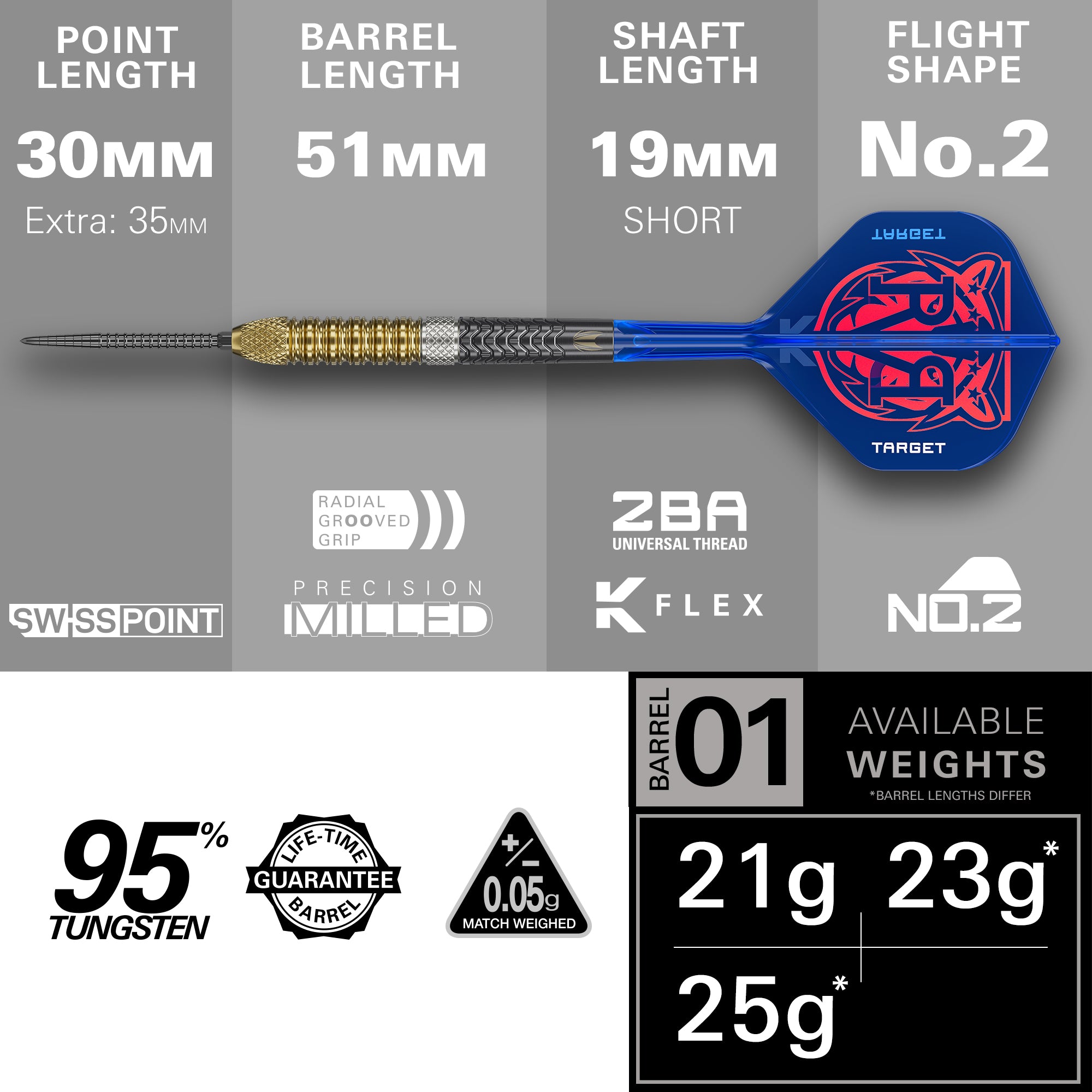 Dart with detailed specifications on a gray background Dart with detailed specifications on a gray background