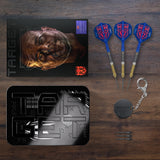 Darts and accessories on a wooden surface with Target branding. Darts and accessories on a wooden surface with Target branding.