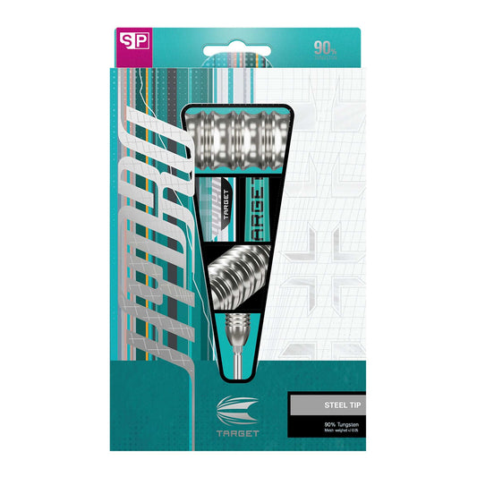 Set of Hydro 90% SP Tungsten darts with radial grooves, Swiss points, and DartCounter app subscription
