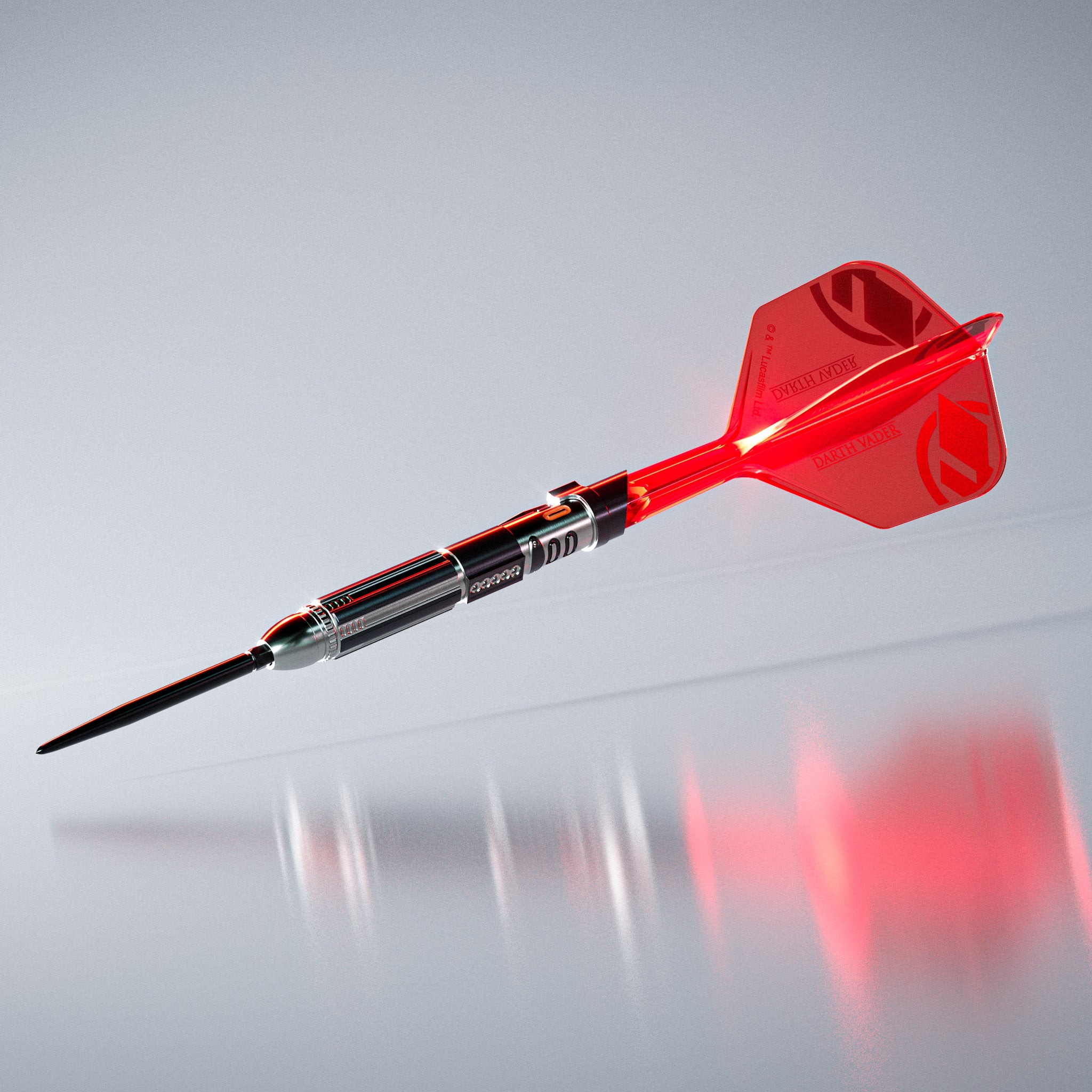 STAR WARS™ Darth Vader Lightsaber First Edition 95% SP Darts close up on grey background STAR WARS™ Darth Vader Lightsaber First Edition 95% SP Darts close up on grey background