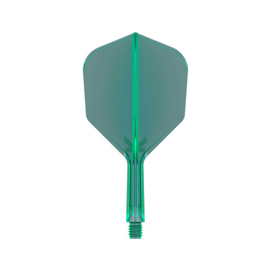 K-Flex Shape No.6 green integrated flight and shaft system for darts by Target Darts