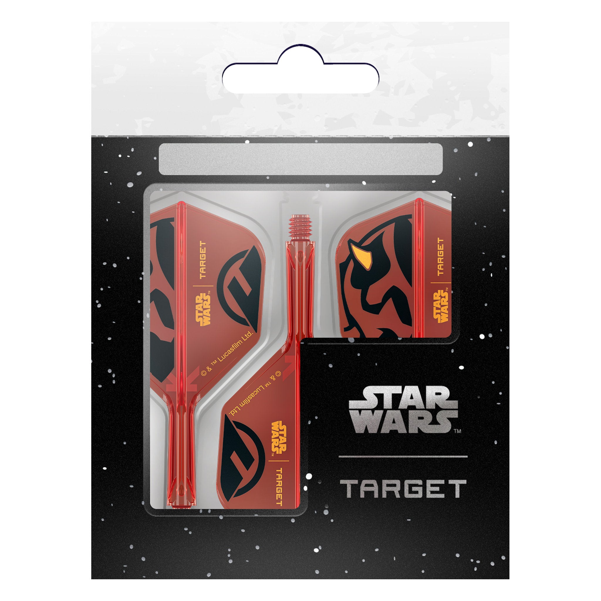 Star Wars Target darts packaging with red and black design on a white background Star Wars Target darts packaging with red and black design on a white background