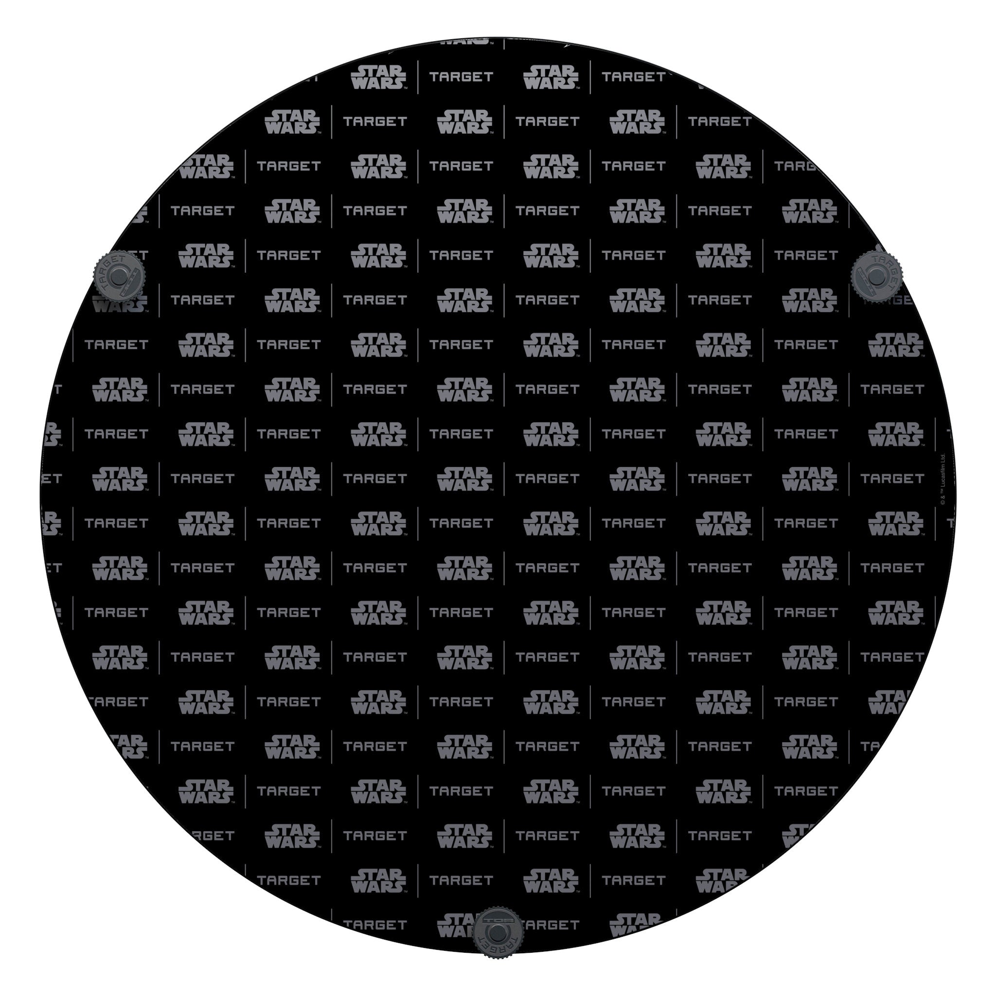 Back side TOR dartboard Star Wars and Target logos on a black background Back side TOR dartboard Star Wars and Target logos on a black background