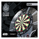 Dartboard with Millennium Falcon design on a Target branded background Dartboard with Millennium Falcon design on a Target branded background