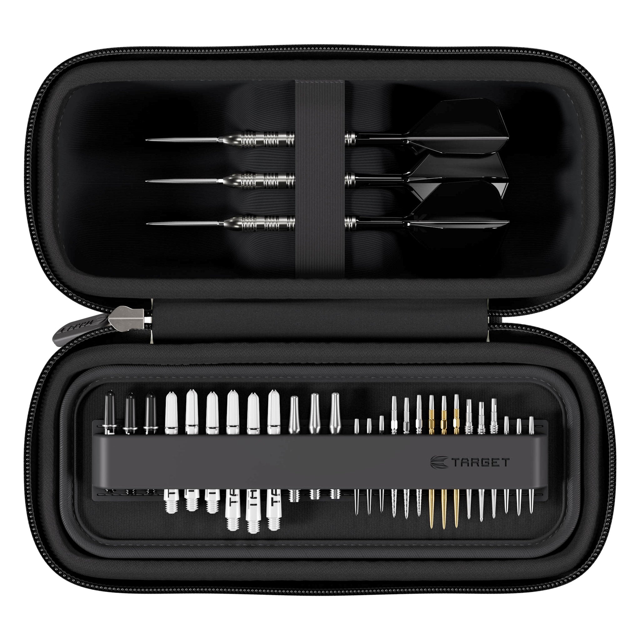 STAR WARS™ Storm Trooper BOA Wallet inside the case showing darts and accessories STAR WARS™ Storm Trooper BOA Wallet inside the case showing darts and accessories