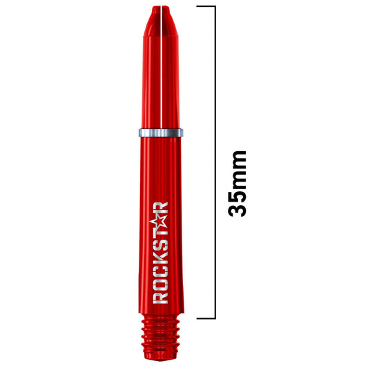 Joe Cullen Rockstar red nylon dart shaft with Rockstar logo and 35mm length