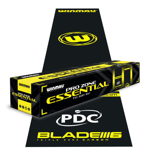 Winmau Pro-Zone Essential PVC Dart Mat with the box it comes in