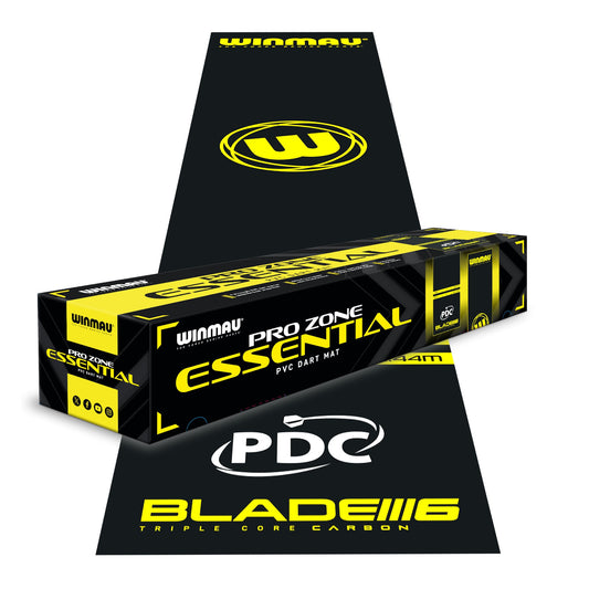 Winmau Pro-Zone Essential PVC dart mat with official tournament oche measurements and durable construction.