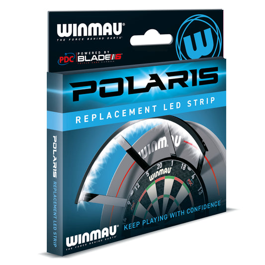 Winmau Polaris replacement LED strip packaging on a white background