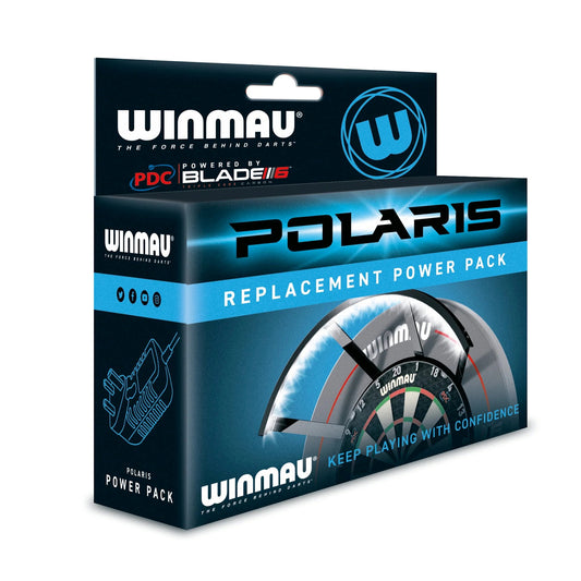 Winmau Polaris replacement power pack packaging on a white background
