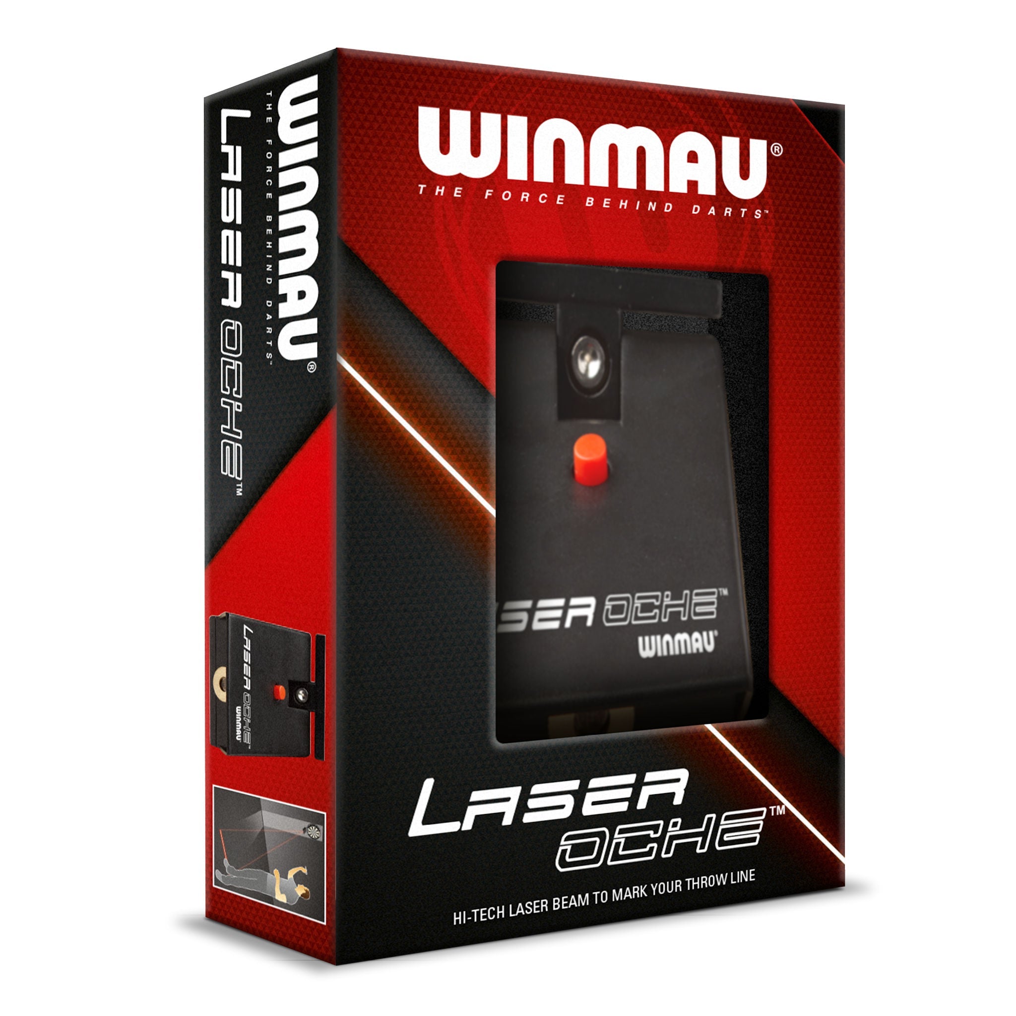 Winmau Laser Oche hi-tech laser beam device for marking dart throw line with adjustable distance and compact wall-mount design Winmau Laser Oche hi-tech laser beam device for marking dart throw line with adjustable distance and compact wall-mount design