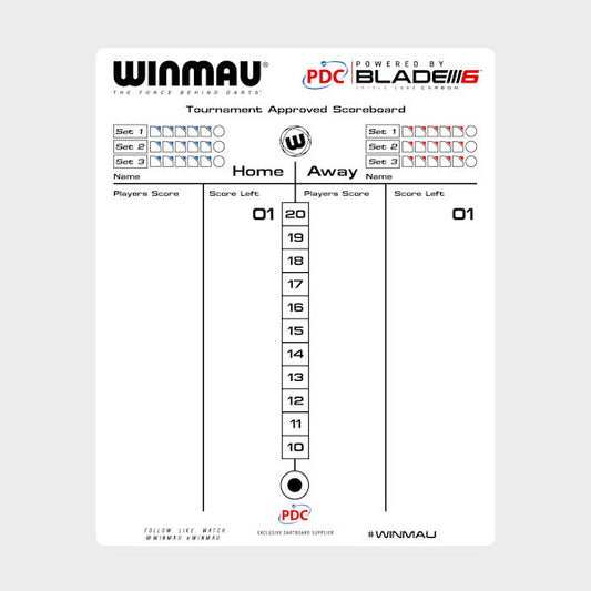 Double-sided Scoreboard by Winmau dry wipe side