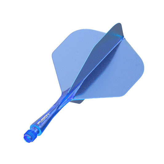 Fusion Flight & Shaft System Azure Blue with 90 degree wing design for durable sports performance