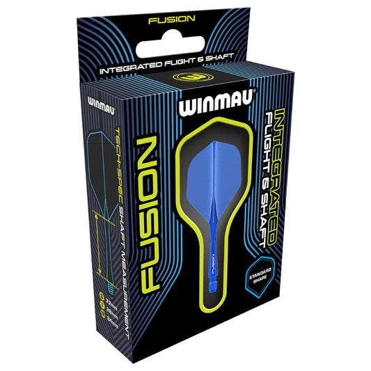 Fusion Flight & Shaft System Azure Blue with 90 degree wing design for durable sports performance