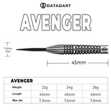 Datadart Avenger 90% Tungsten details