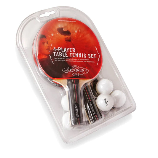 4 Player Brunswick Table Tennis Set packaging