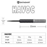 Datadart Havoc 90% Tungsten details