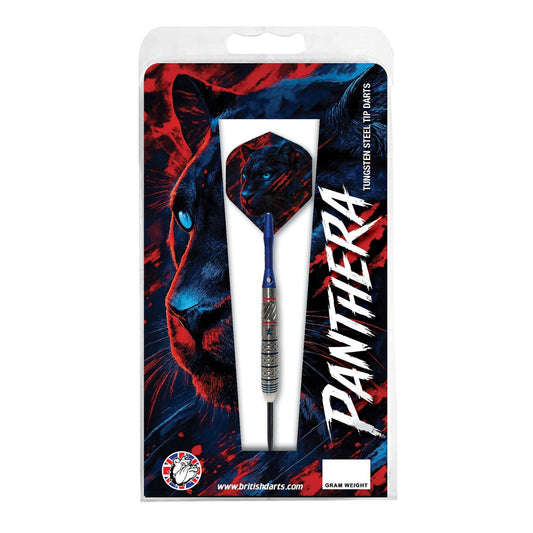 Panthera 90% Tungsten steel tip darts with slight taper design and radial grip cuts for front-grip players