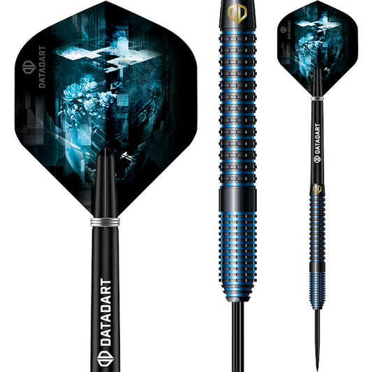Datadart Shiver 90% Tungsten Darts close up on a white background, featuring the brand 'Dartadart'.