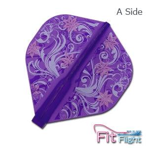 Trish Grzesik 5 Standard Fit Flights purple floral dart flights for stability and control