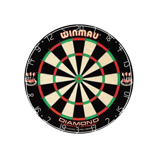 Winmau Diamond Plus dartboard with high tensile wiring and dense sisal base for advanced darts play