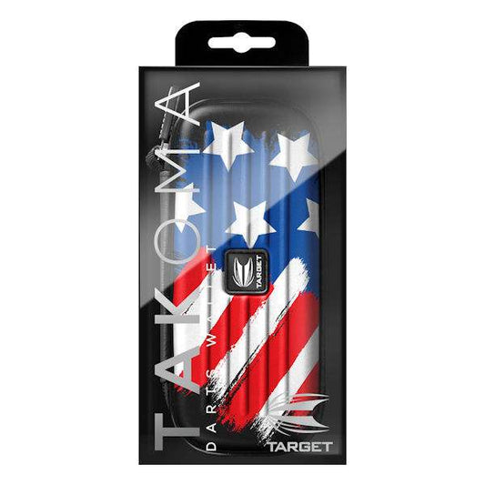 Takoma USA Wallet with American flag design, sturdy EVA material, and velvet interior for dart protection