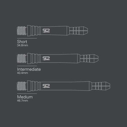 Power Titanium G4 Shaft black titanium dart shafts with three size options and aluminium flight tops