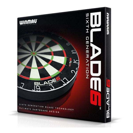 Winmau Blade 6 sixth generation professional dartboard with Density Control wire and Rota-Lock mounting system
