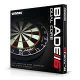Winmau Blade 6 Dual Core dartboard with patented dual core design and Density Control wire for professional play Winmau Blade 6 Dual Core dartboard with patented dual core design and Density Control wire for professional play