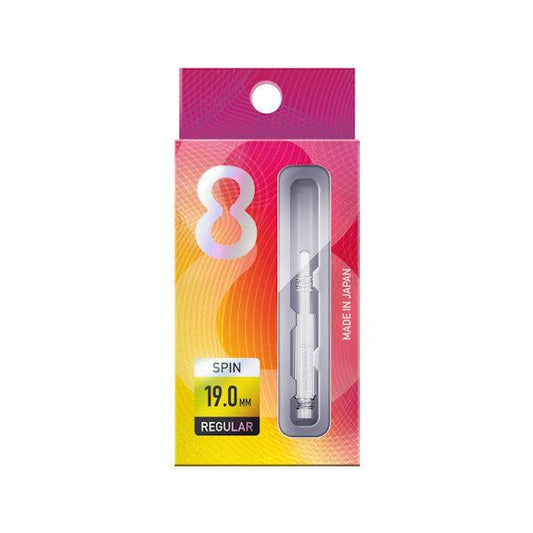 8 Flight Spin Shafts 19mm regular spin shafts with patented screw tight mechanism for secure flight attachment and improved accuracy