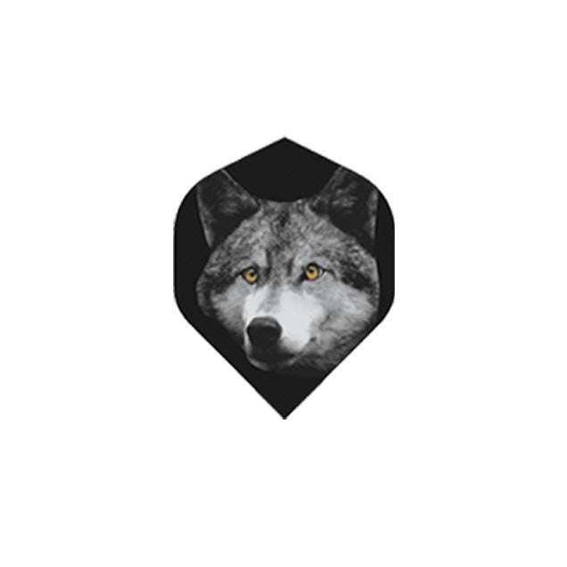 Holographic dart flight with 3D wolf design and heat seal finish Holographic dart flight with 3D wolf design and heat seal finish