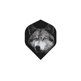 Holographic dart flight with 3D wolf design and heat seal finish Holographic dart flight with 3D wolf design and heat seal finish
