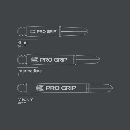 Ink Pro Grip nylon dart shafts in short, intermediate, and medium sizes with tattoo-themed designs