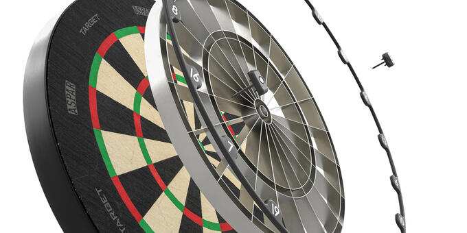 Target Aspar Dartboard with enhanced color, modern design, and updated wire system for professional dart playing Target Aspar Dartboard with enhanced color, modern design, and updated wire system for professional dart playing