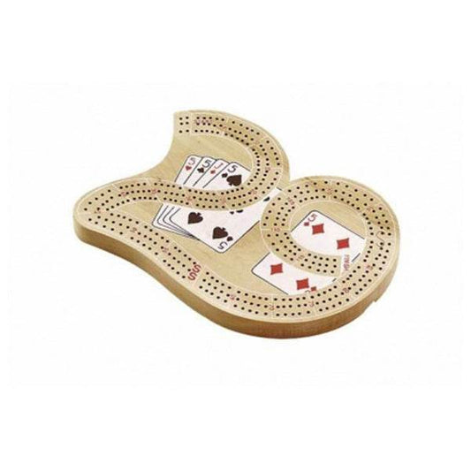 Cribbage Large 29 wooden 3 track cribbage board with playing cards and peg storage compartment
