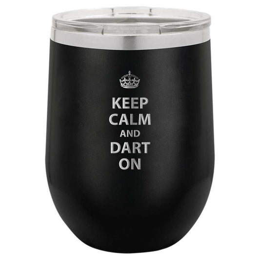 Stemless Wine Tumbler -Dart On black