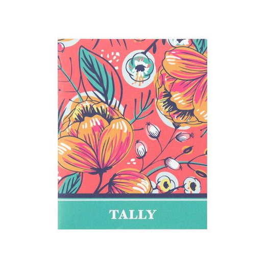 Colorful floral design bridge tally card for scoring games