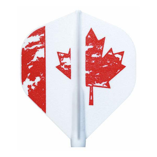 Canadian Flag dart flight with molded Fit Flight design for stability and reduced deflection