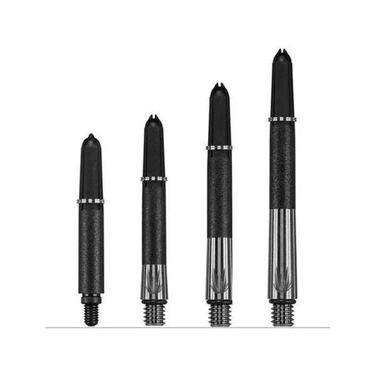 Carbon T1 Pro Shafts with titanium base and carbon top in four sizes for durable high-performance use