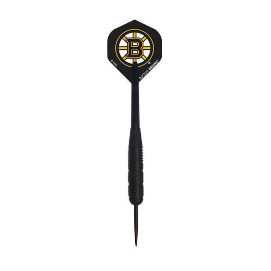 NHL® Boston Bruins® black brass steel tip dart with team flight and black nylon shaft
