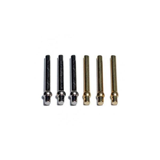 Set of 6 metal cribbage pegs with 3 gold and 3 silver replacement pins