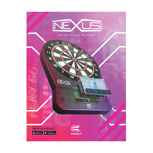 Nexus Electronic Dartboard with interactive touch-screen, durable segments, and multi-language support for home use
