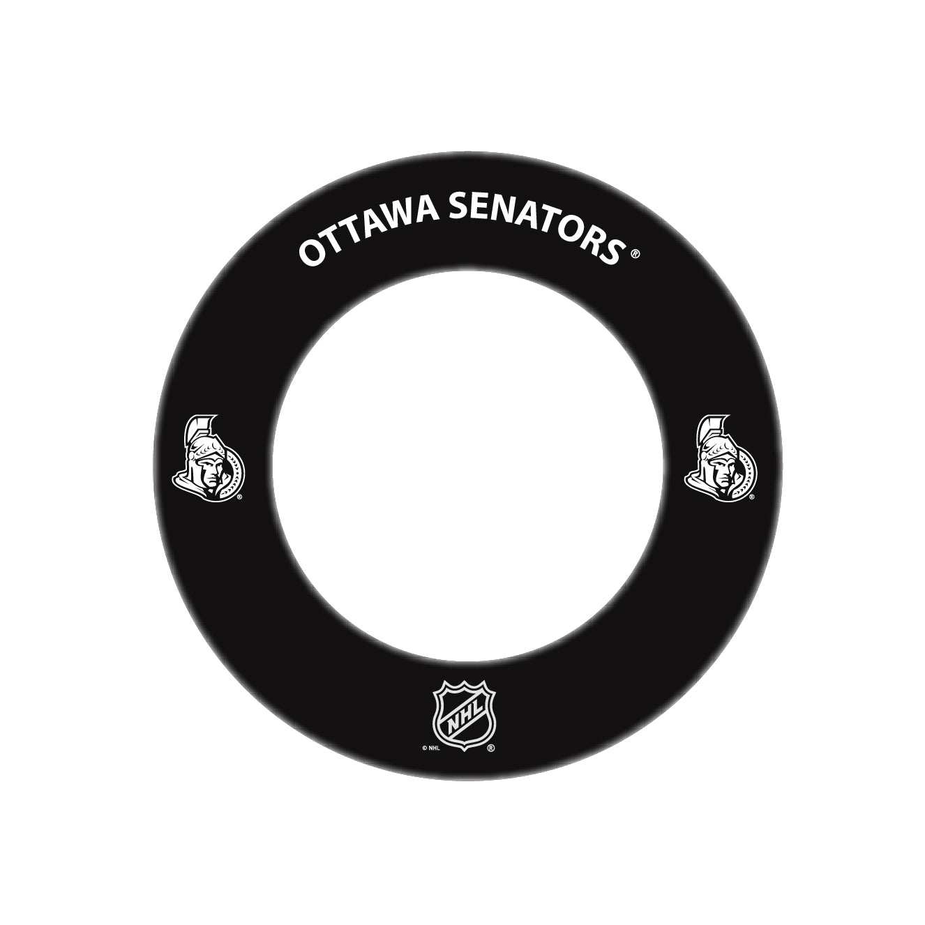 NHL® Ottawa Senators dartboard surround protector ring for stray darts NHL® Ottawa Senators dartboard surround protector ring for stray darts