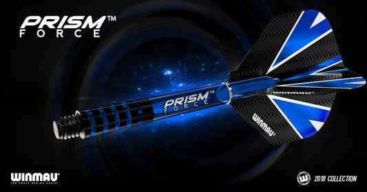 Prism Force Nylon Shafts blue translucent dart shaft with grip zone and Pro-Lock rings for secure flights