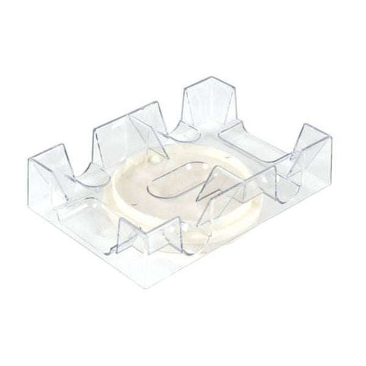 Clear acrylic revolving card holder for two decks with turntable base for easy card drawing