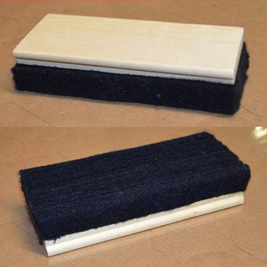 Chalkboard brush with wooden handle and felt eraser for cleaning boards