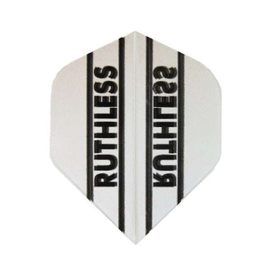 Ruthless Flights extra tough 100 micron dart flights with black text and white background