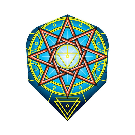 Shot Flights dart flight with distinctive hand-drawn geometric design for stability and maximum lift.