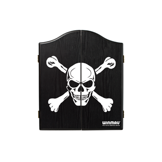 Winmau Black Skull Cabinet with skull and crossbones design for dartboards