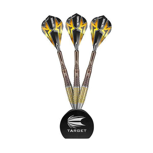 Target Display Stand showing phil taylor darts